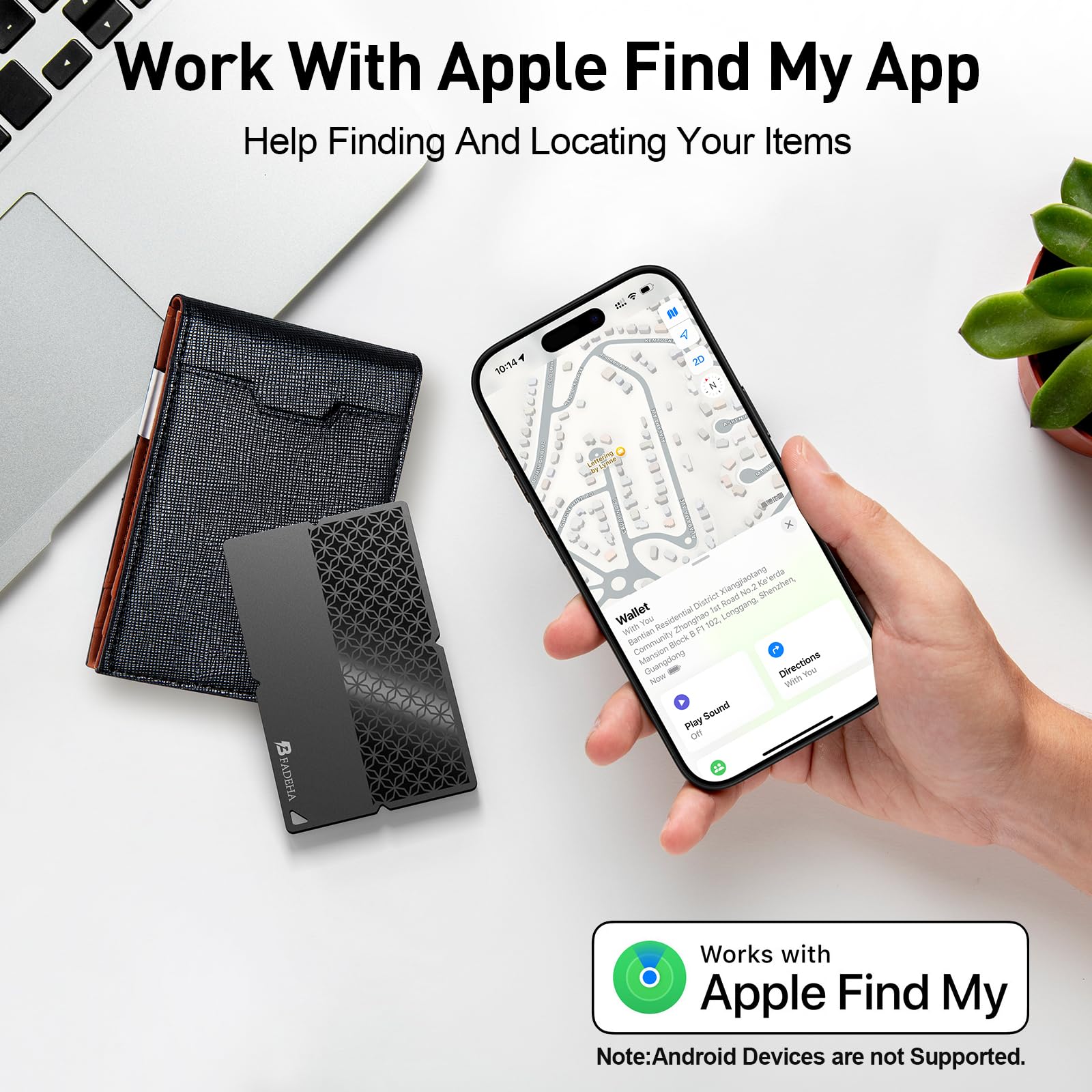 BFADEHA 2026 Apple MFi Certified Wallet Tracker Smart Card for Fi by BFADEHA - Angle View 2