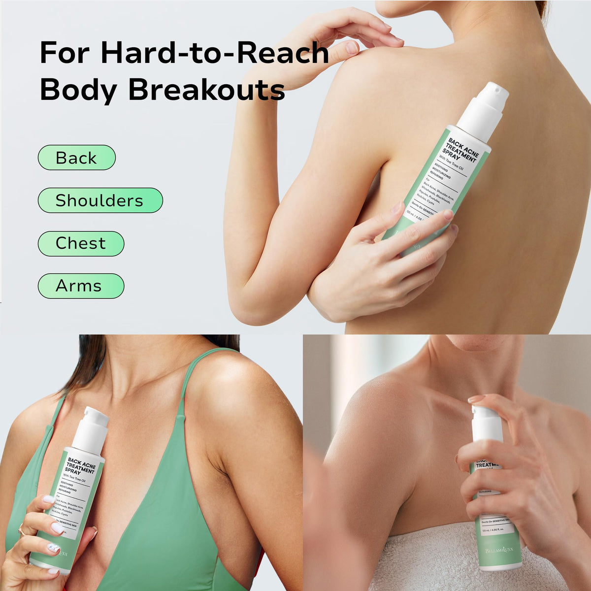 BellamiLuxx Back and Body Acne Treatment Spray 2 Salicylic - BellamiLuxx Official Imagery - 5