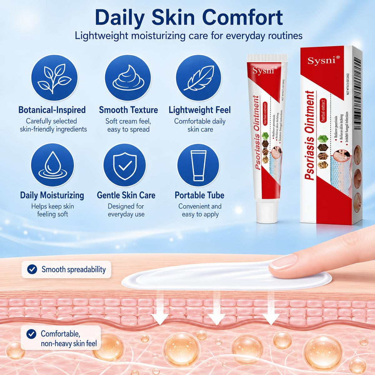 Herbal Moisturizing Cream Lightweight Botanical Formula for - Sysni Official Imagery - 5