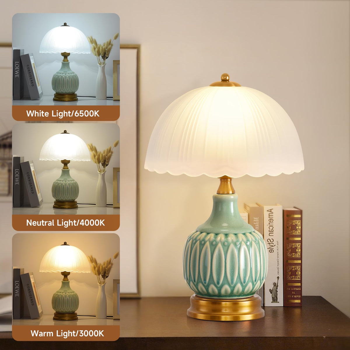 Table Lamps Ceramic Retro Lamp for Living Room 15 Modern - WELAISA Official Imagery - 5