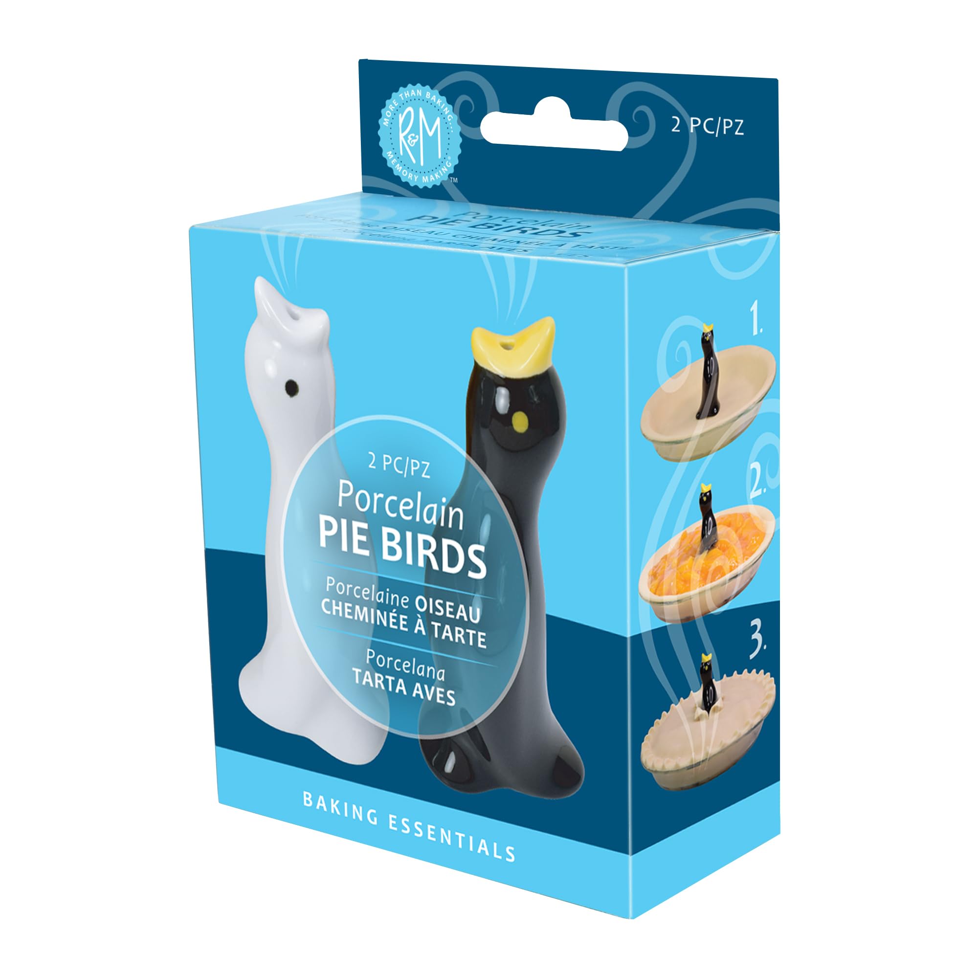 R&M International Black and White Pie Bird Vents, Set of 2 - View 1