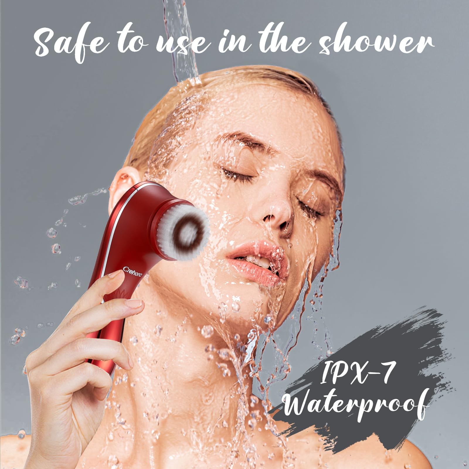 Facial Cleansing Brush Rechargeable Face Scrubber IPX7 - Crehora Official Imagery - 7