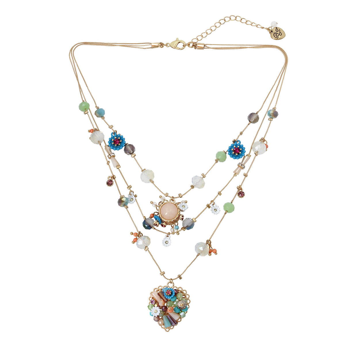 Betsey Johnson Womens Butterfly Charms Layered Necklace - Betsey Johnson Official Imagery - 1