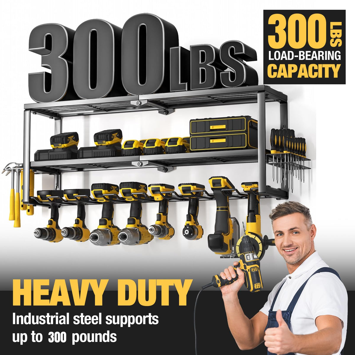 Heavy Duty Power Tool Organizer Wall Mount Cordless Drill - YYR Official Imagery - 6