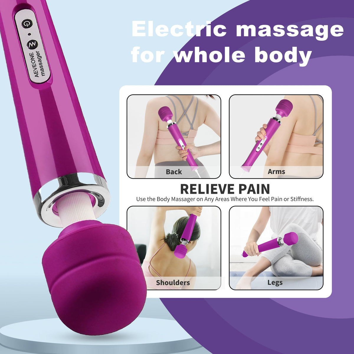 AEVEONE Wired Powerful Handheld Wand Massager Strong - AEVEONE Official Imagery - 6