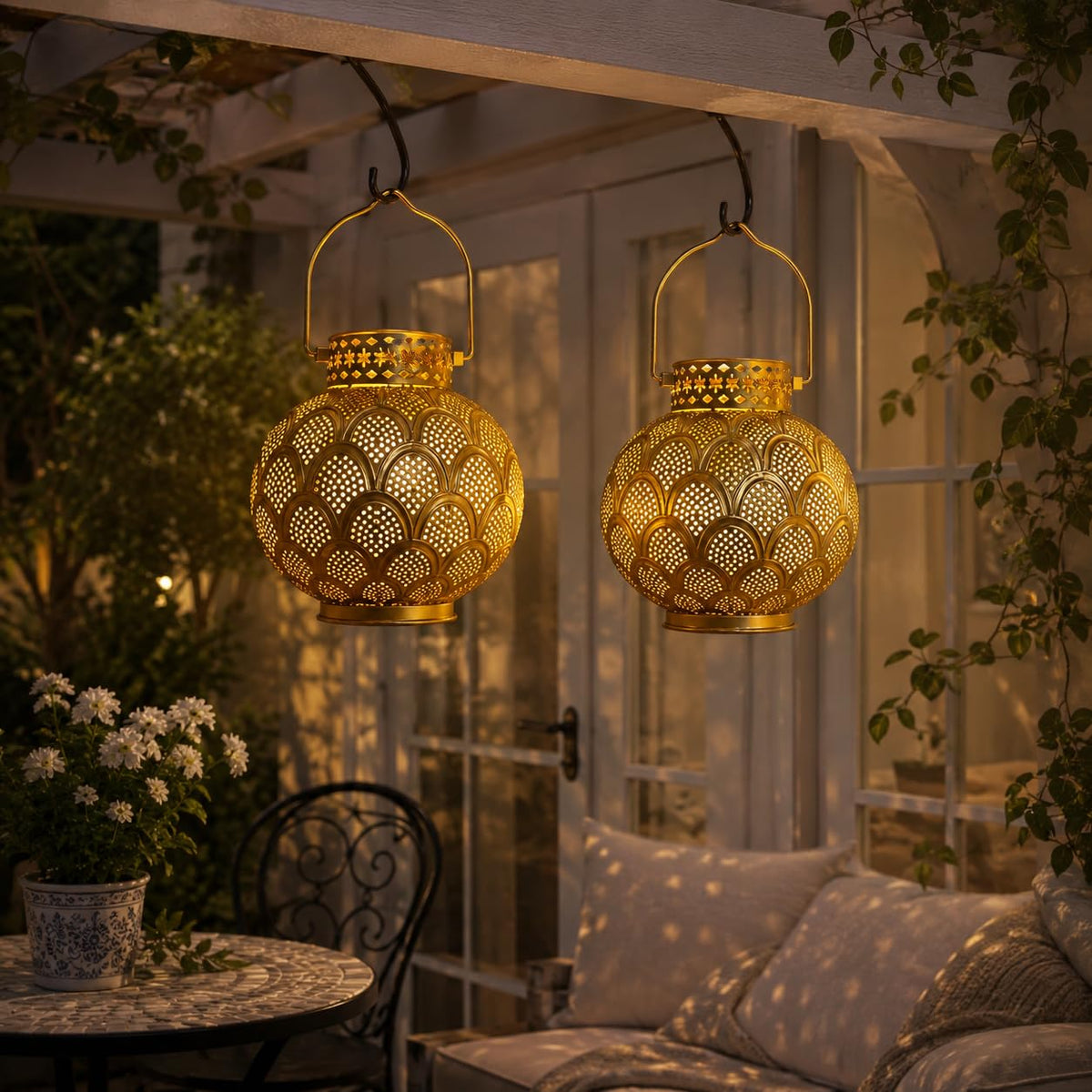 TRIROCKS Set of 2 Moroccan Style Metal Table Lamp 7 High - TRIROCKS Official Imagery - 5
