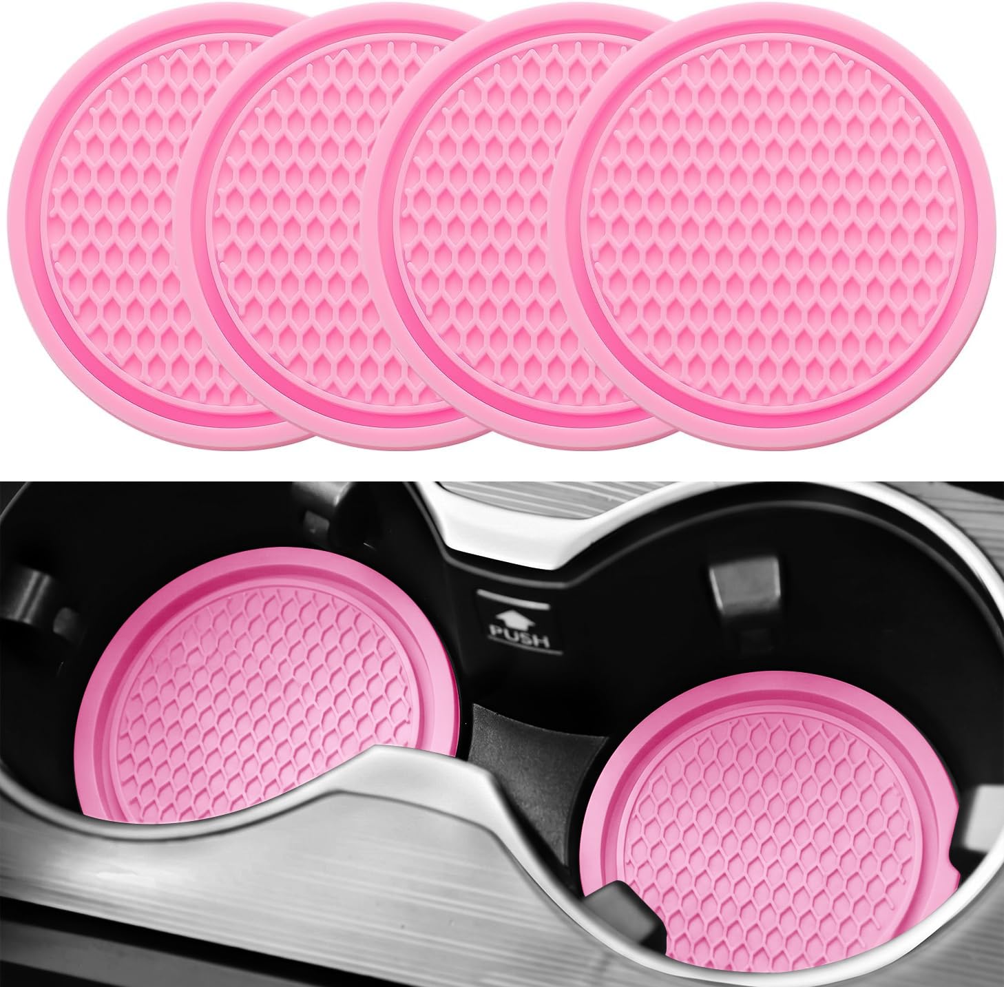 SINGARO Car Cup Coaster, 4PCS Universal Non-Slip Cup Holders Embe - SINGARO Official Product View 1