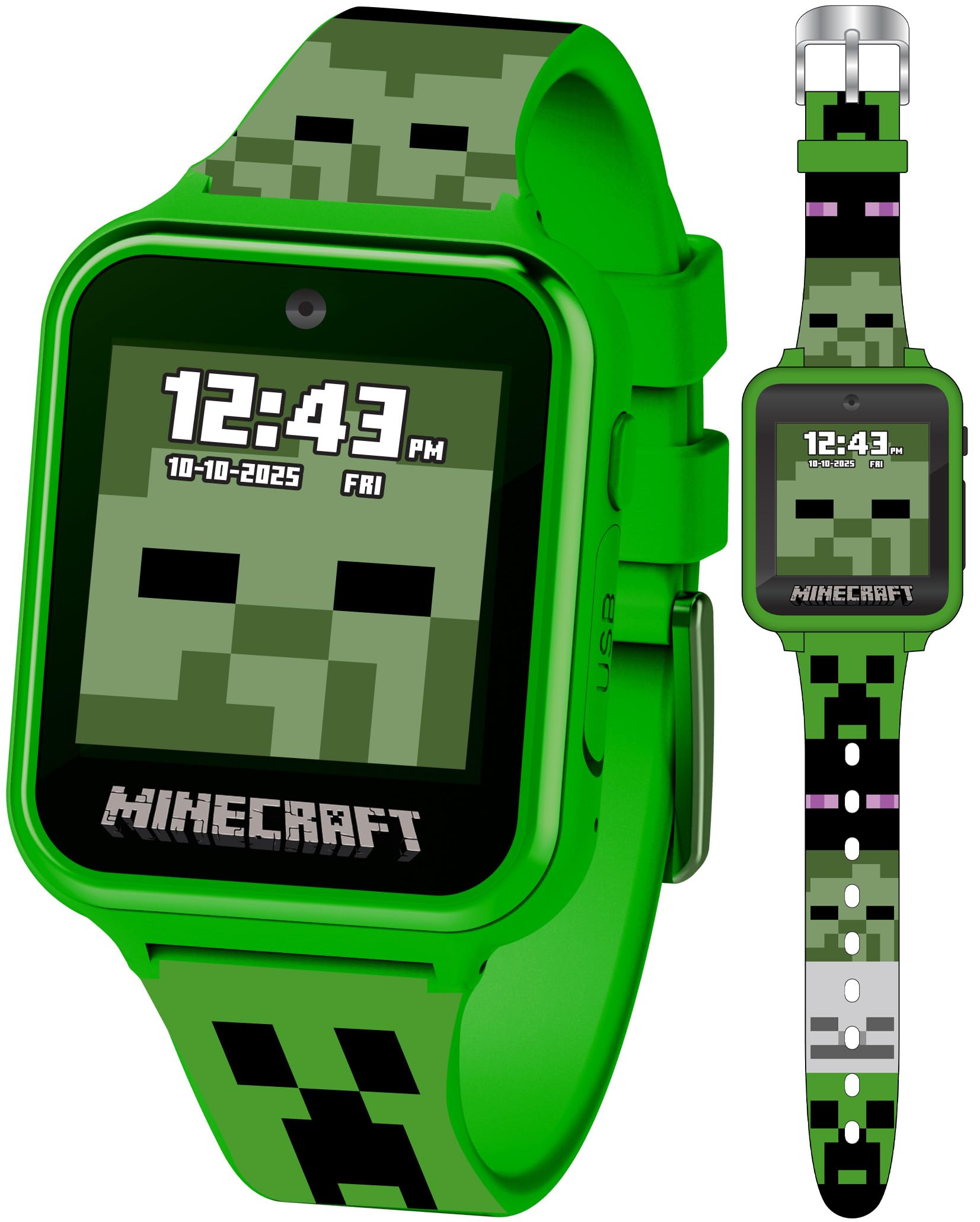 Accutime Minecraft Kids Smartwatch - Interactive LED Screen Watch with - View 1