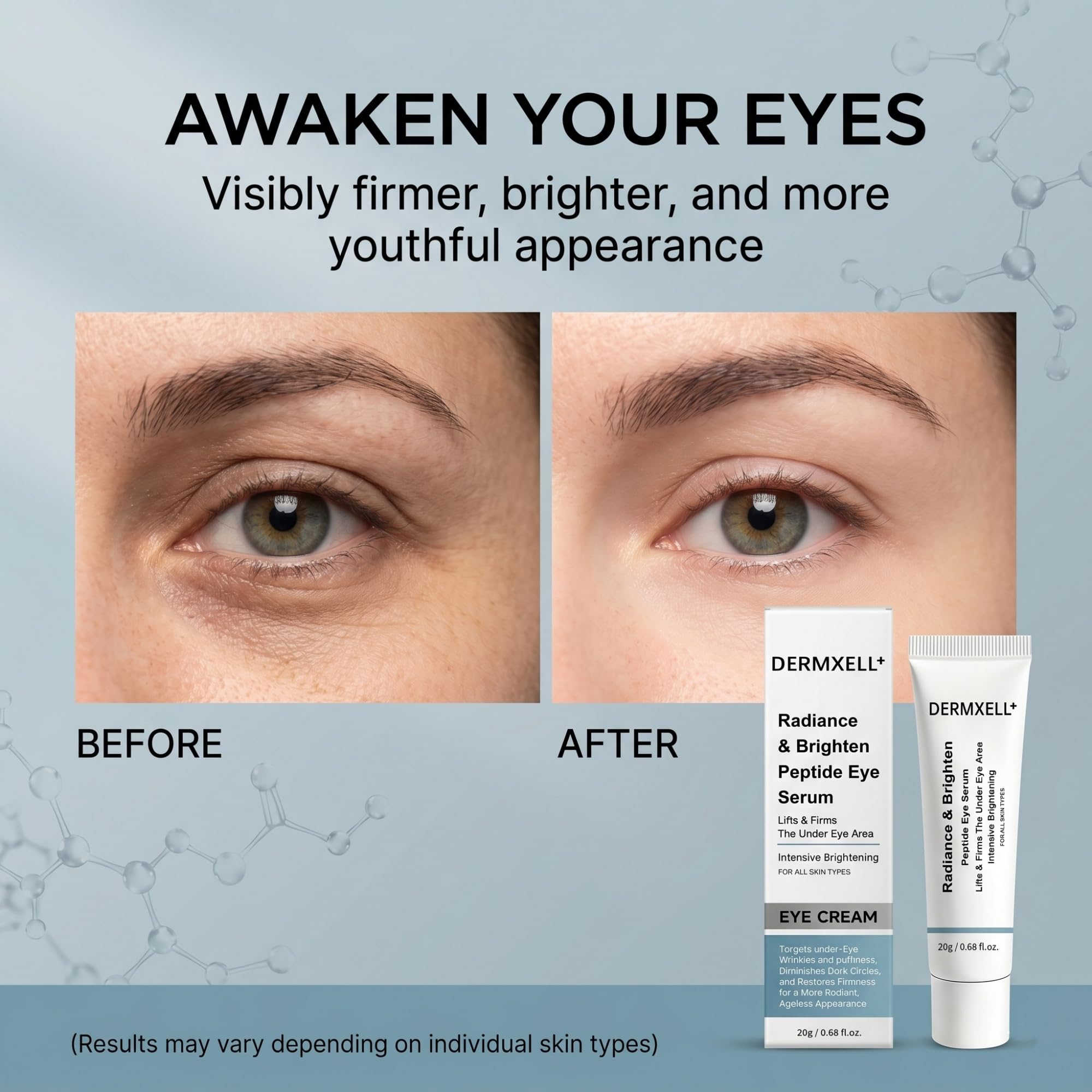 DERMXELL Lift Brighten Peptide Eye Serum Instant Firming - DERMXELL+ Official Imagery - 7