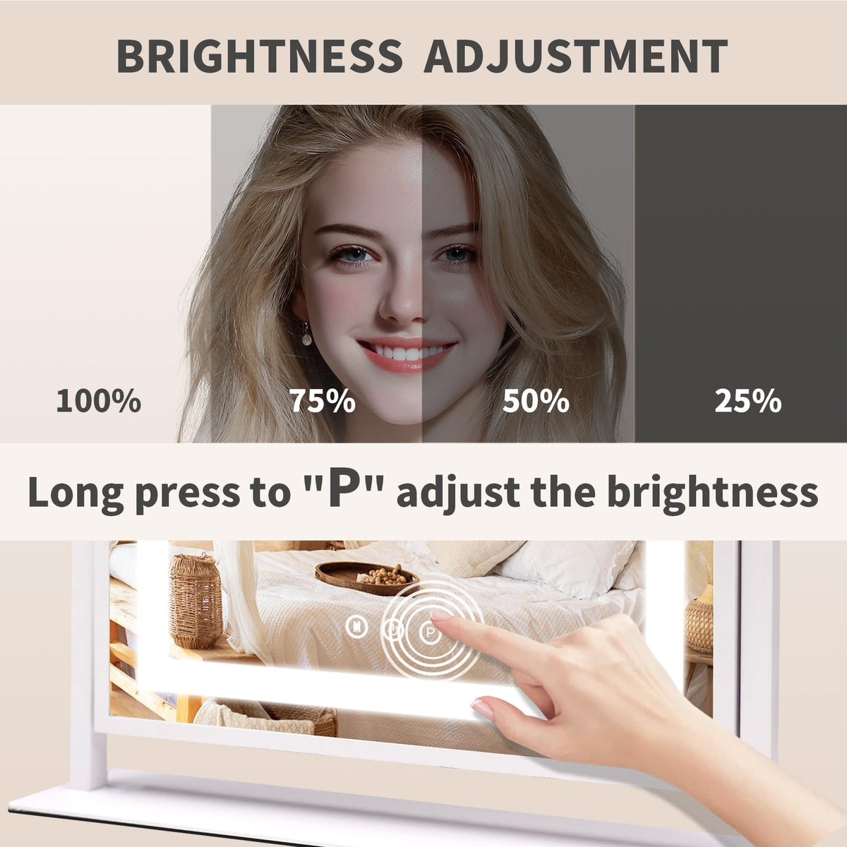 Vanity Mirror with Lights Lighted Makeup Mirror with Touch - SANYCASA Official Imagery - 5