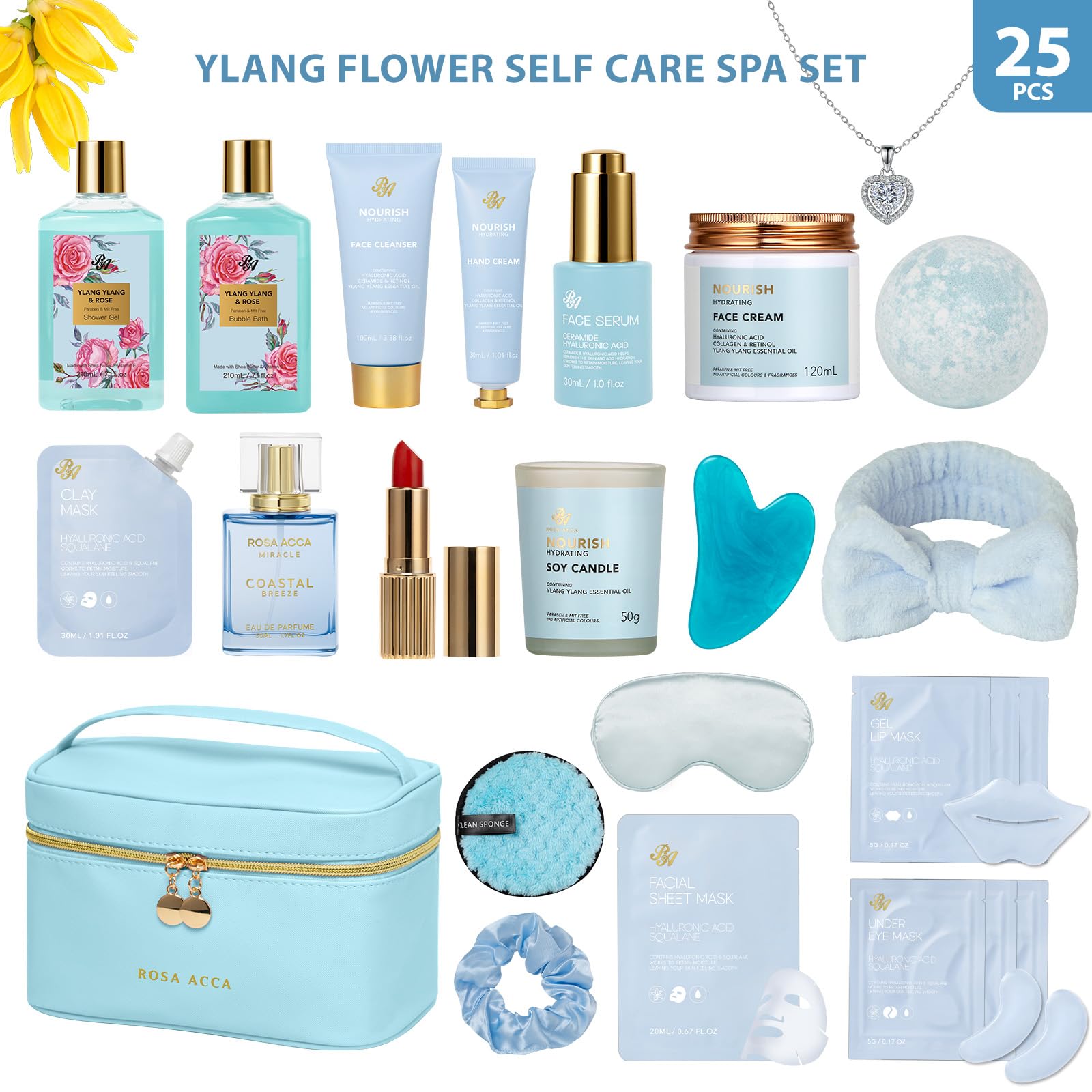 25 Pcs Mother s Day Gift Bath Body Gift Basket Set for Women - RA ROSA ACCA Official Imagery - 3