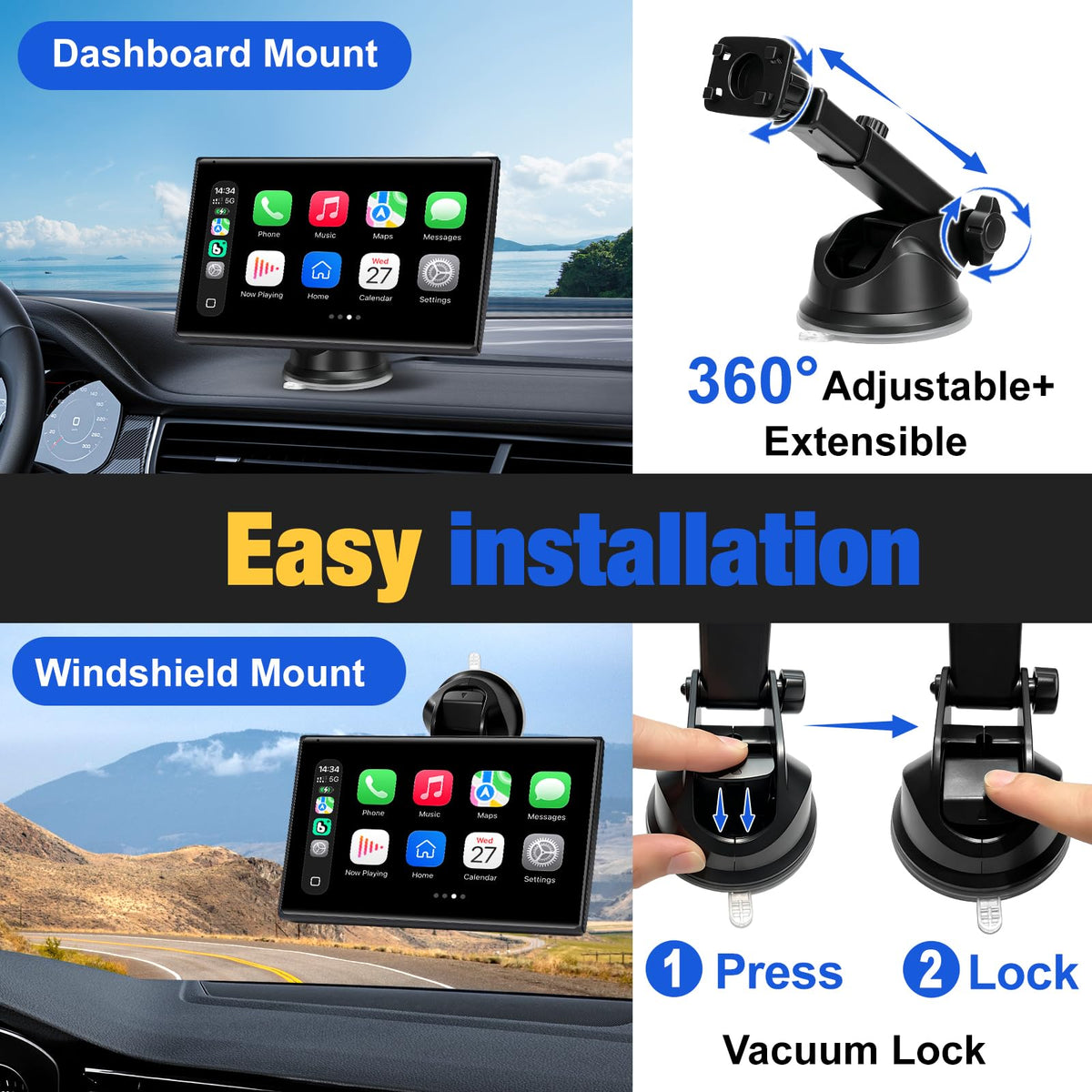 Carplay Screen for Car 7 inch Wireless Carplay Android Auto - YREVTM Official Imagery - 8