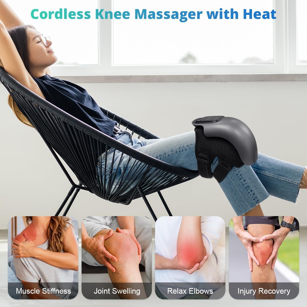 Medcursor Knee Massager with Heat Cordless Heated Knee - Medcursor Official Imagery - 4