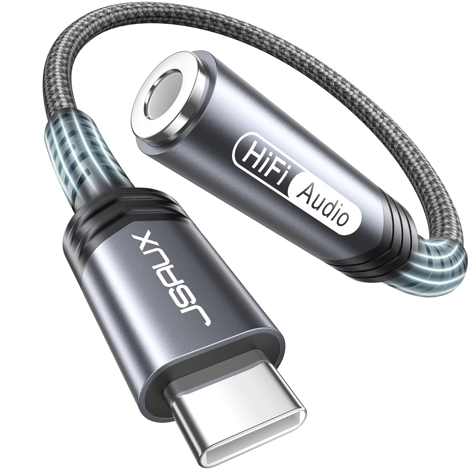 JSAUX USB C to 3.5mm AUX Audio Adapter for iPhone 17/15, Galaxy S by JSAUX - Angle View 8