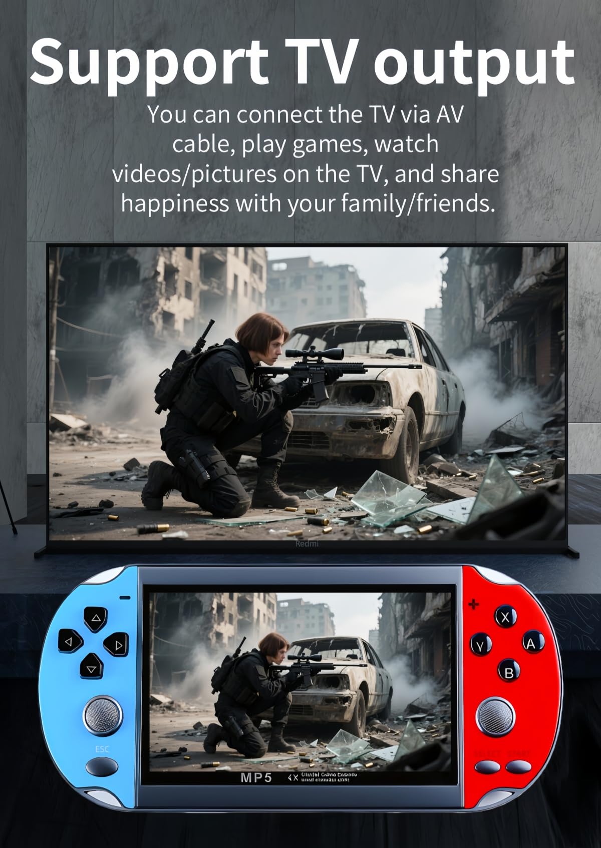 JXD Colorful Retro Video Game Console 4 3 inch Sreen 8GB - JXD Official Imagery - 8
