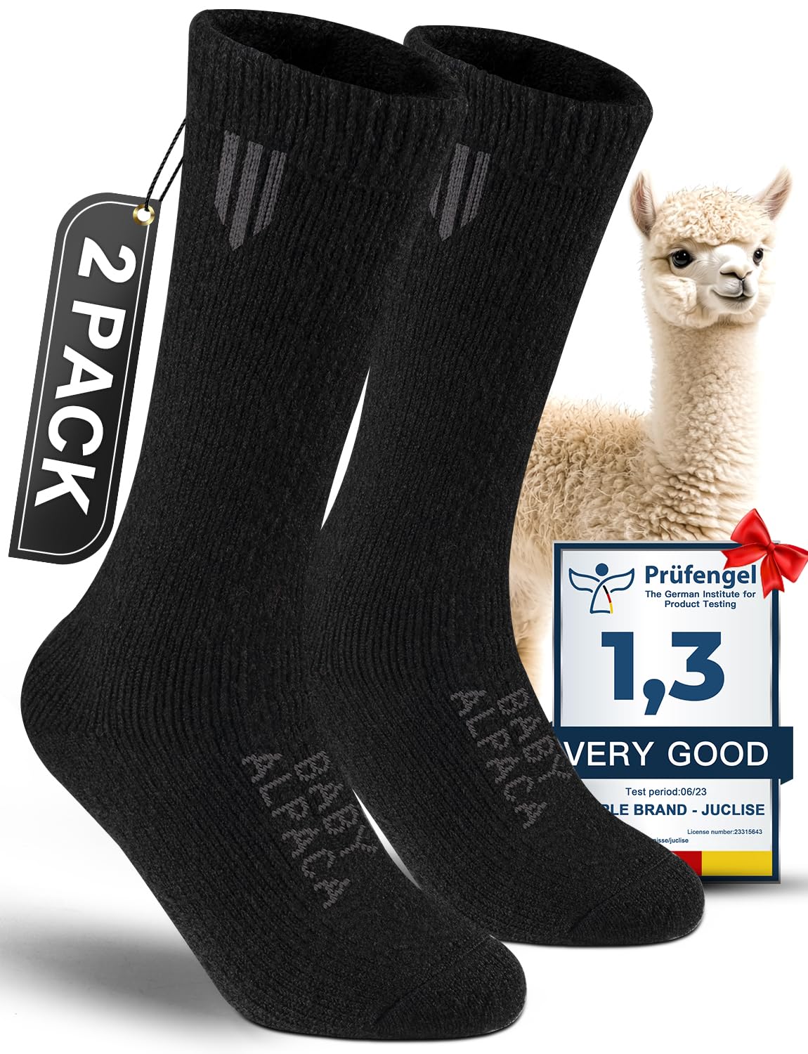 Juclise Alpaca Wool Crew Socks Men and Women Thick Thermal - Juclise Official Imagery - 2