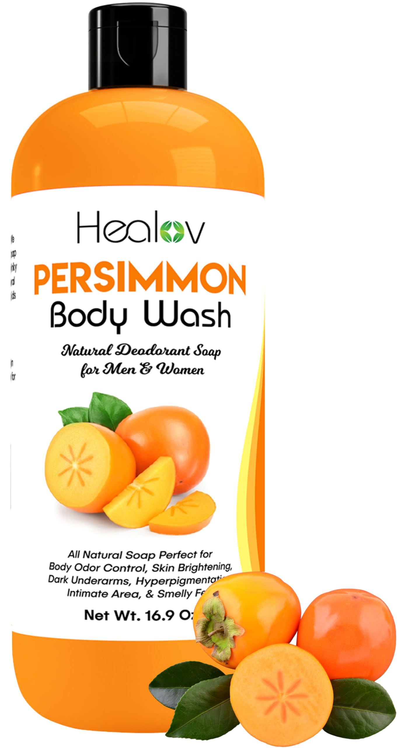 Healov Persimmon Body Wash for Body Odor Control – Purifying - Product Imagery