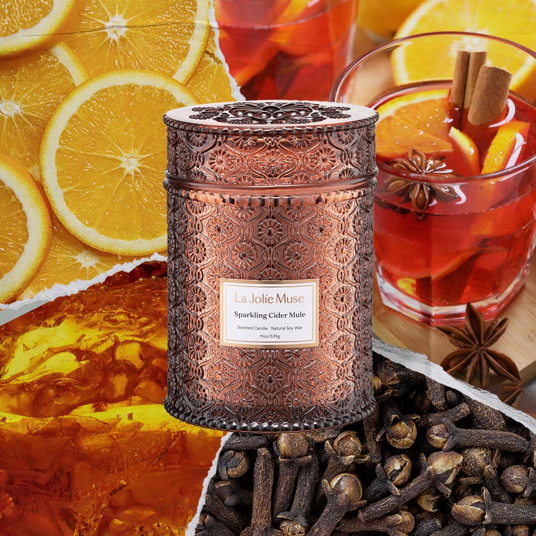 LA JOLIE MUSE Sparkling Cider Mule Scented Candles for Home - LA JOLIE MUSE Official Imagery - 3