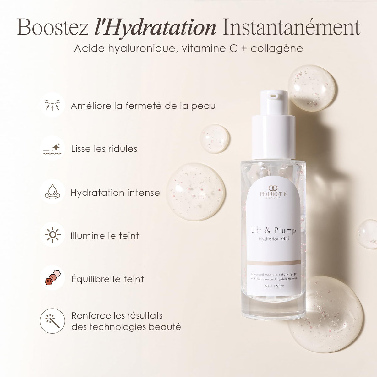 Project E Beauty Lift Plump Hydration Gel 24 Hour Hydration - Project E Beauty Official Imagery - 3