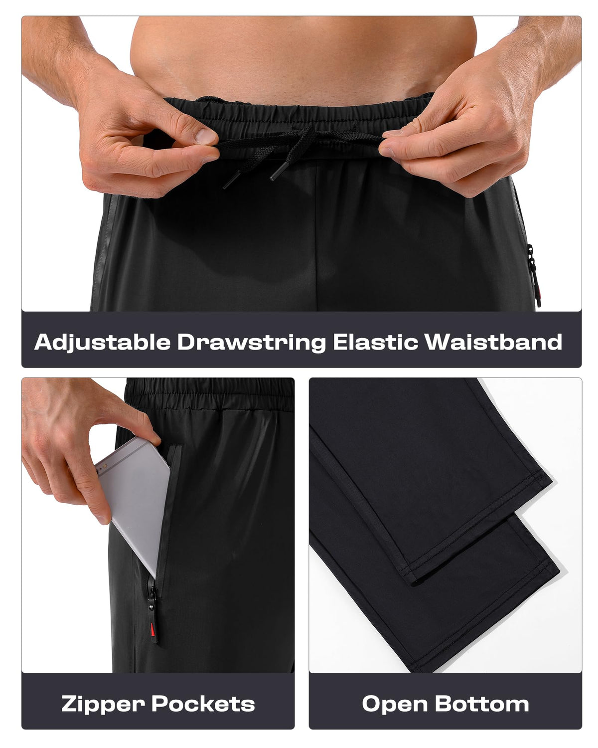 5 Pack Men s Sweatpants with Zipper Pockets Stretch - MSGD Official Imagery - 7