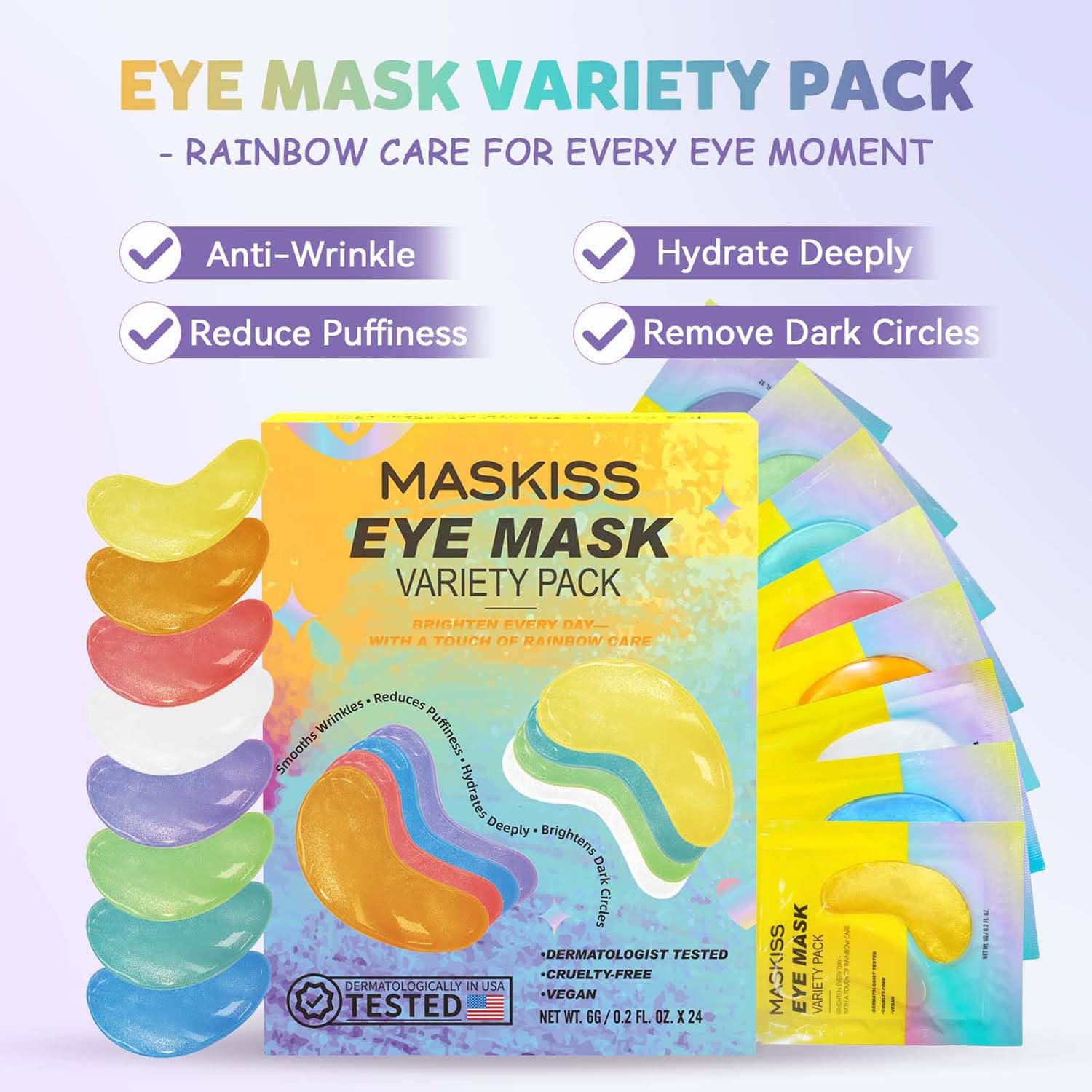 Maskiss Under Eye Patches Variety Pack (48 Pairs), Eye Masks for - Maskiss