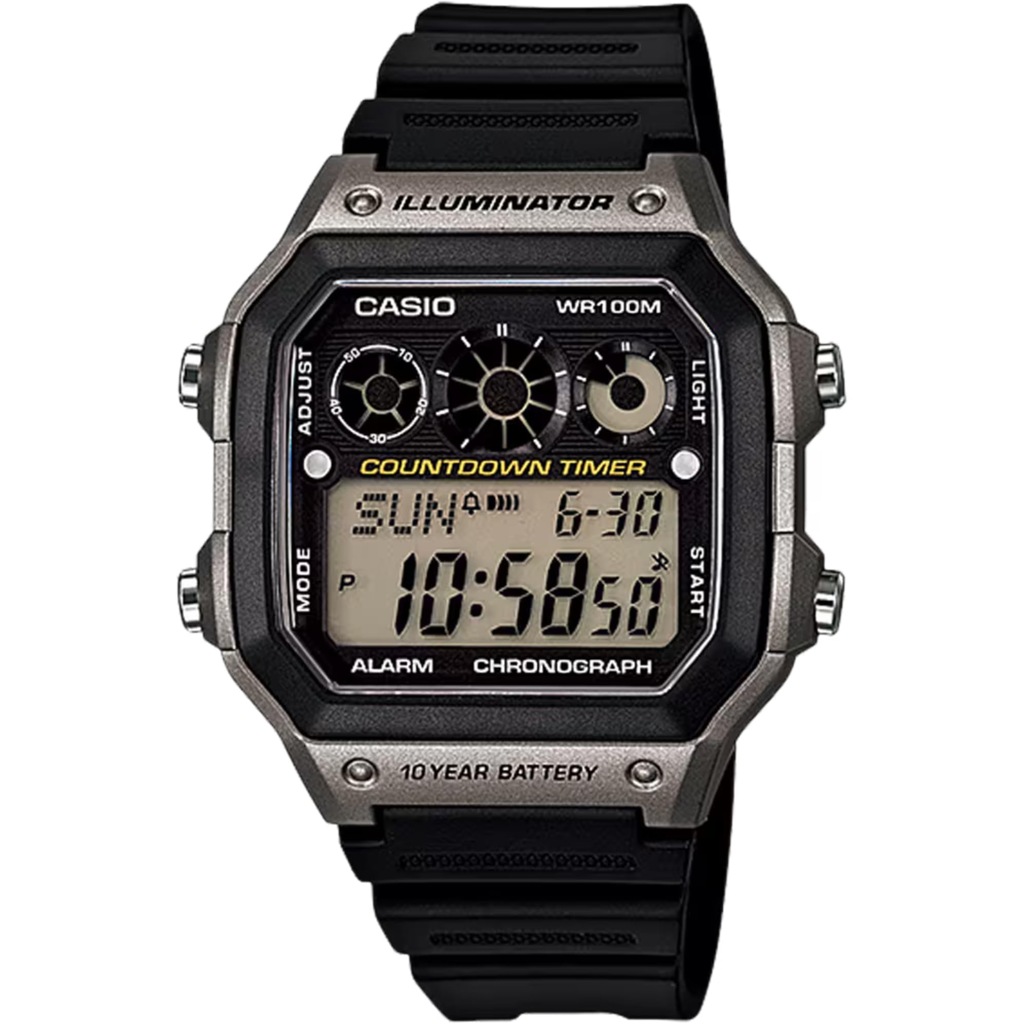 Casio Men's AE-1300WH-8AV Digital Sports Watch, World Time, 100M Water - View 1