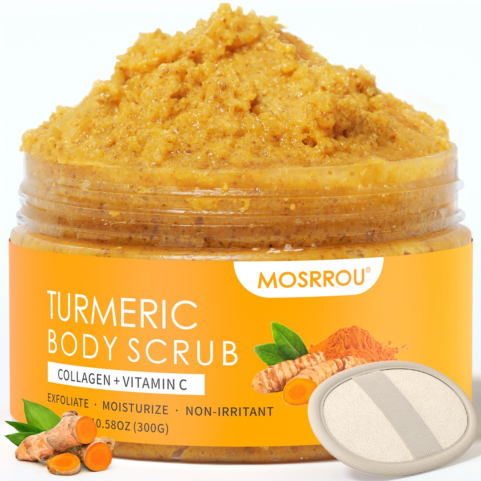 MOSRROU Turmeric Body Scrub Vitamin C Exfoliating Body Scrub With Collagen And - MOSRROU Official Product View 2