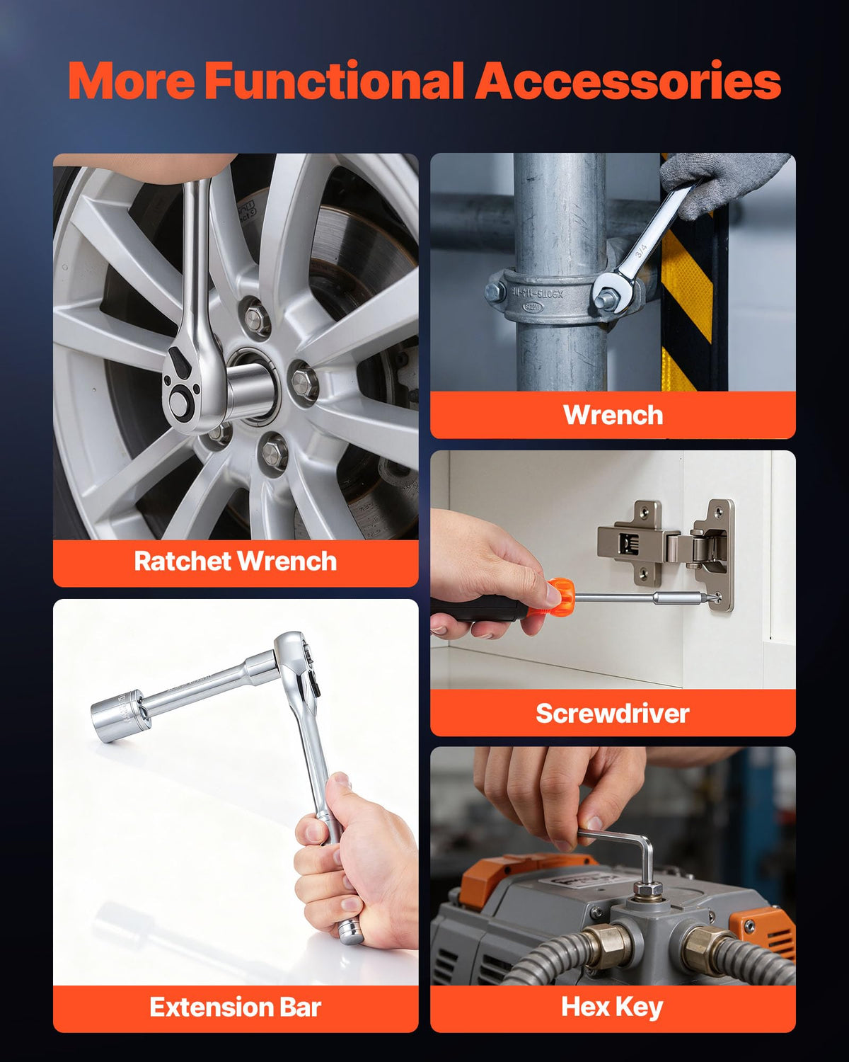VEVOR Mechanics Tool Set 256 Piece Mechanic Tool Kit 1 4 in - VEVOR Official Imagery - 8
