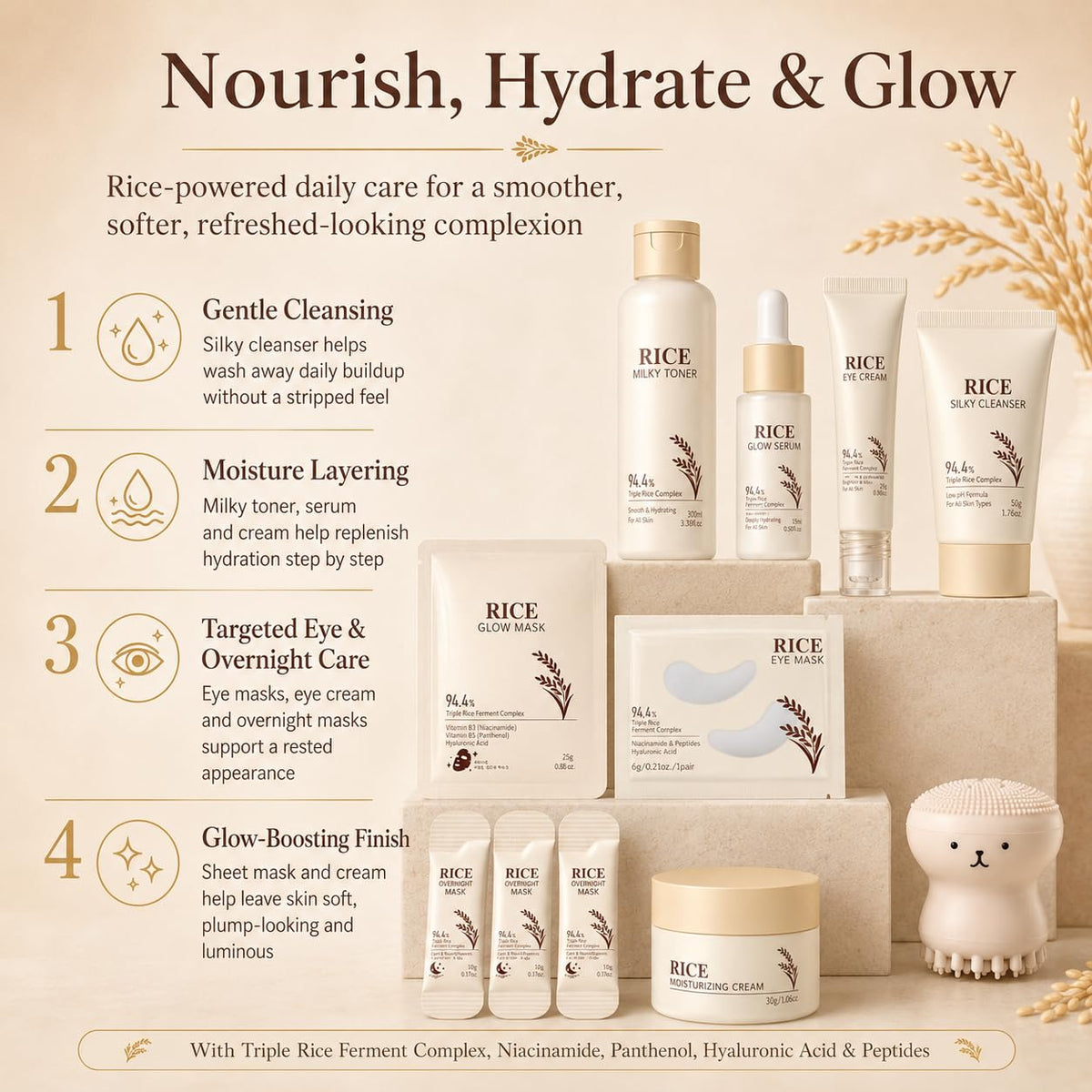 21PCS Rice Skincare Set for Teen Girls Women Korean Skin - MrCuvaryas Official Imagery - 6