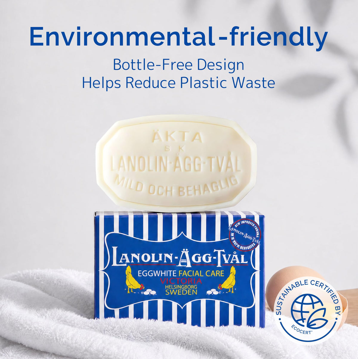VICTORIA Swedish Egg White Face Soap Bar 3 in 1 Gentle Daily - VICTORIA Official Product Imagery - 7