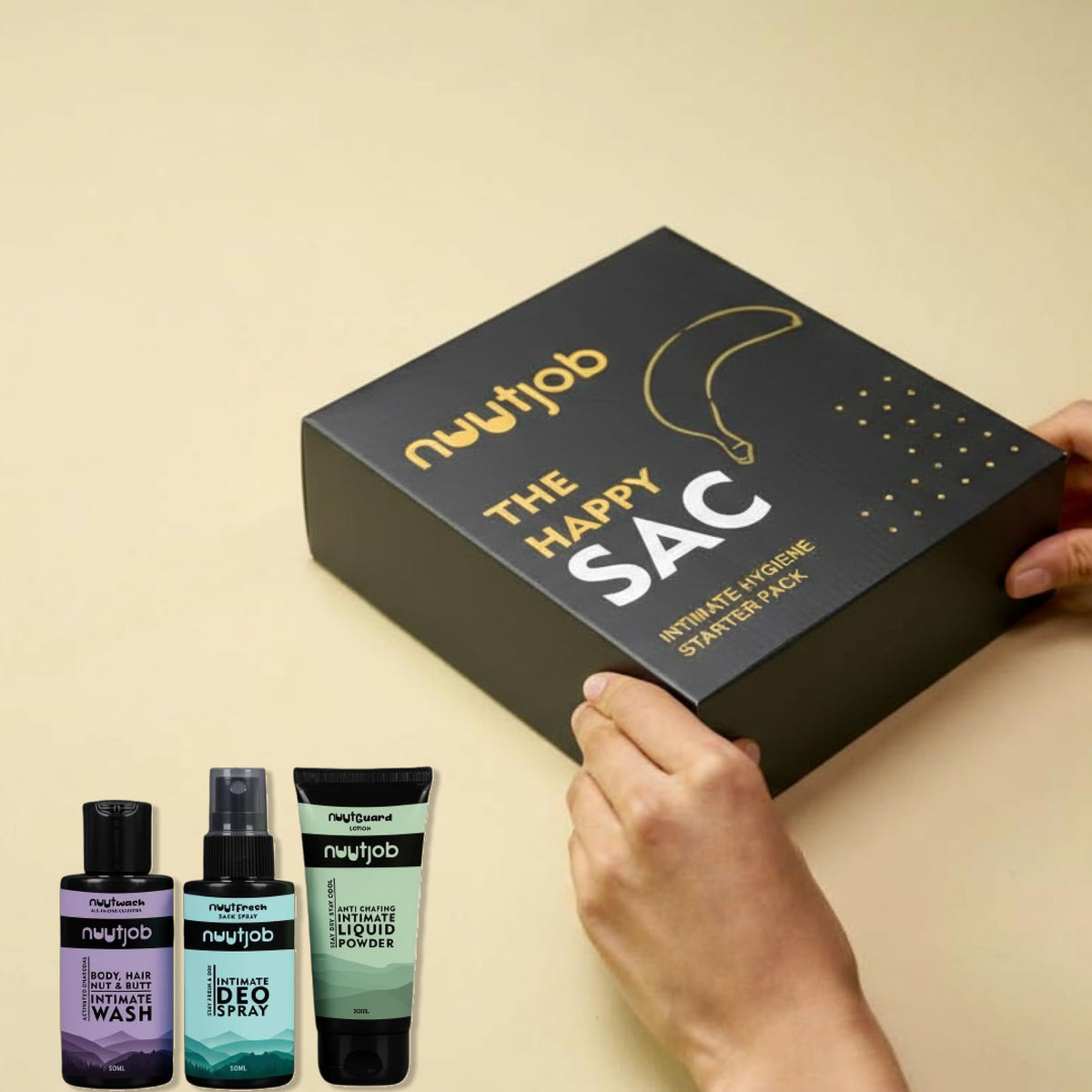 Happy Sac Gift Set for Men Combo of 3 Intimate Wash - NUUTJOB Official Imagery - 3