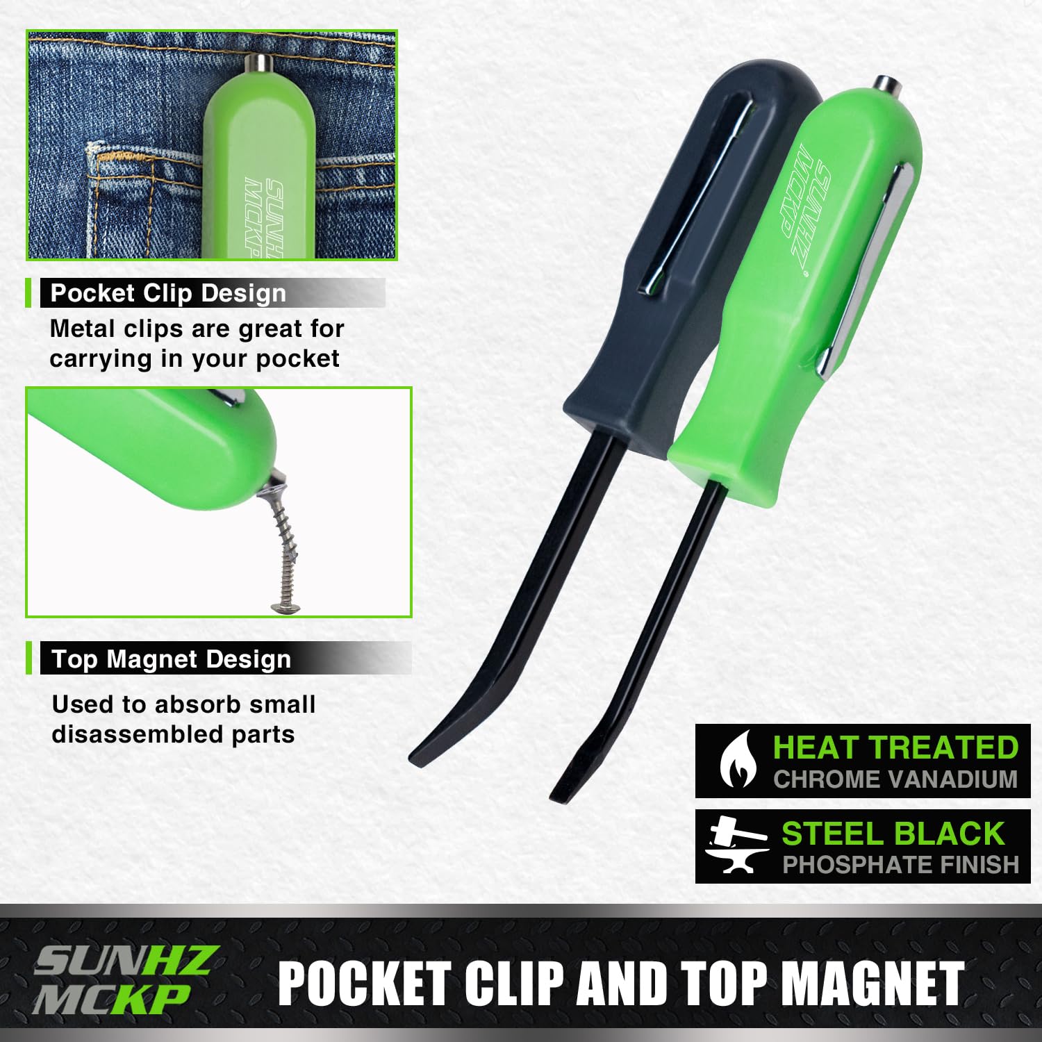 SUNHZ MCKP SUNHZMCKP 2 PCS Pocket Pry Bar Set, Mini Pry Bar Tool - SUNHZ MCKP Official Product View 3