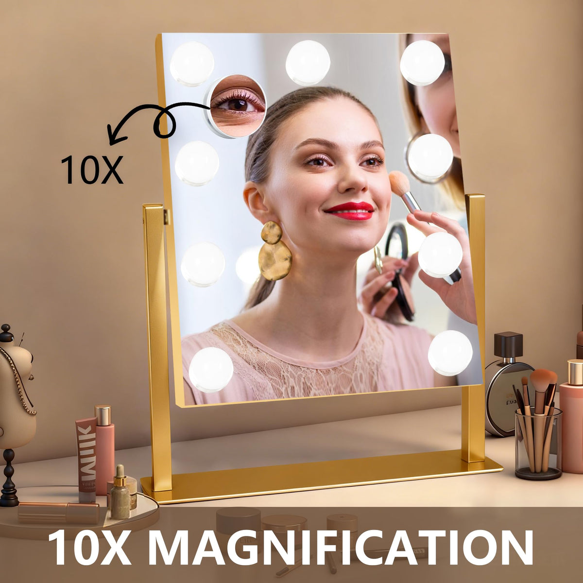 Portable Travel Makeup Mirror with Lights 2500mAh - Ratsamee Official Imagery - 7