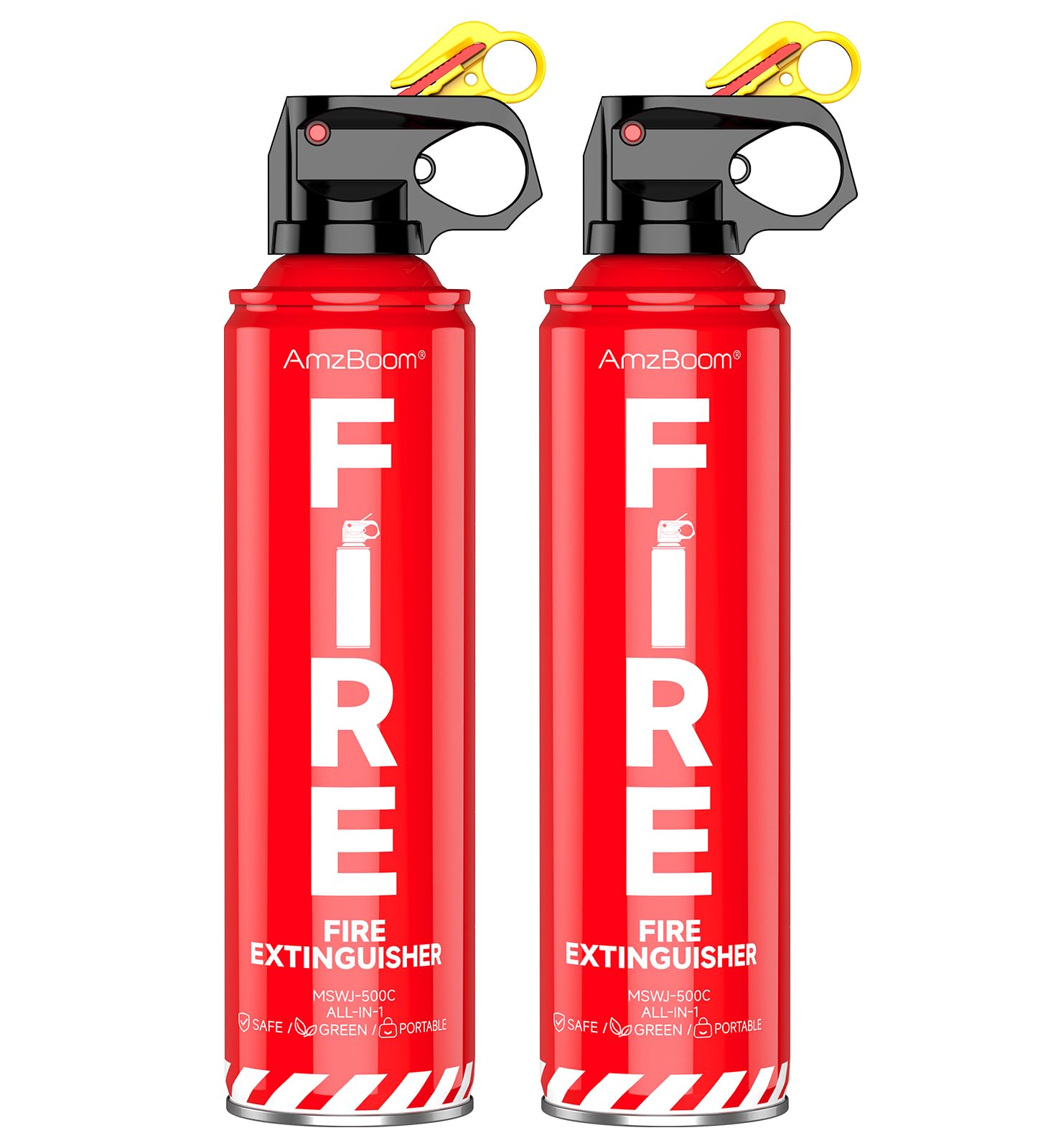 AmzBoom 2-Pack Fire Extinguisher for Home, Kitchen, Car, and Gril by AmzBoom - Angle View 2
