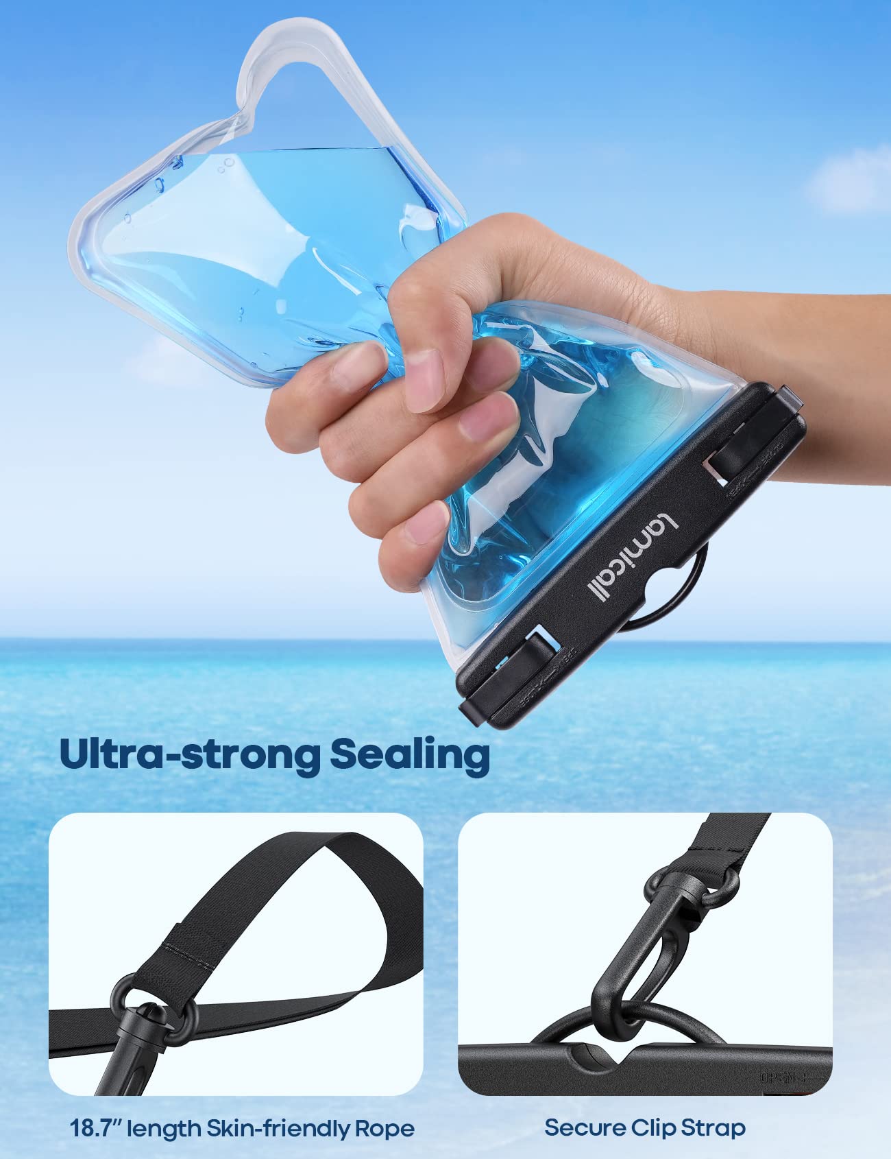 Lamicall Waterproof Phone Pouch, [2 Pack] IPX8 Water Proof Cel... - Lamicall Official Product View 6