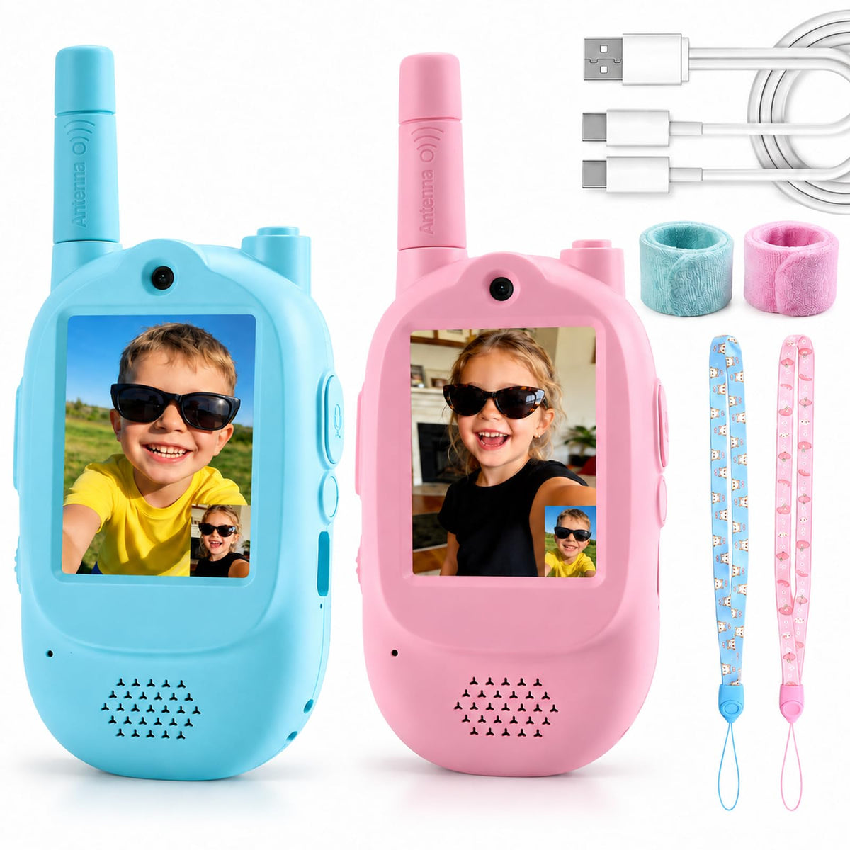 Kids Video Walkie Talkies 2 Pack 5 Hour Talk Time 1600 FT - Zipvac Official Imagery - 2