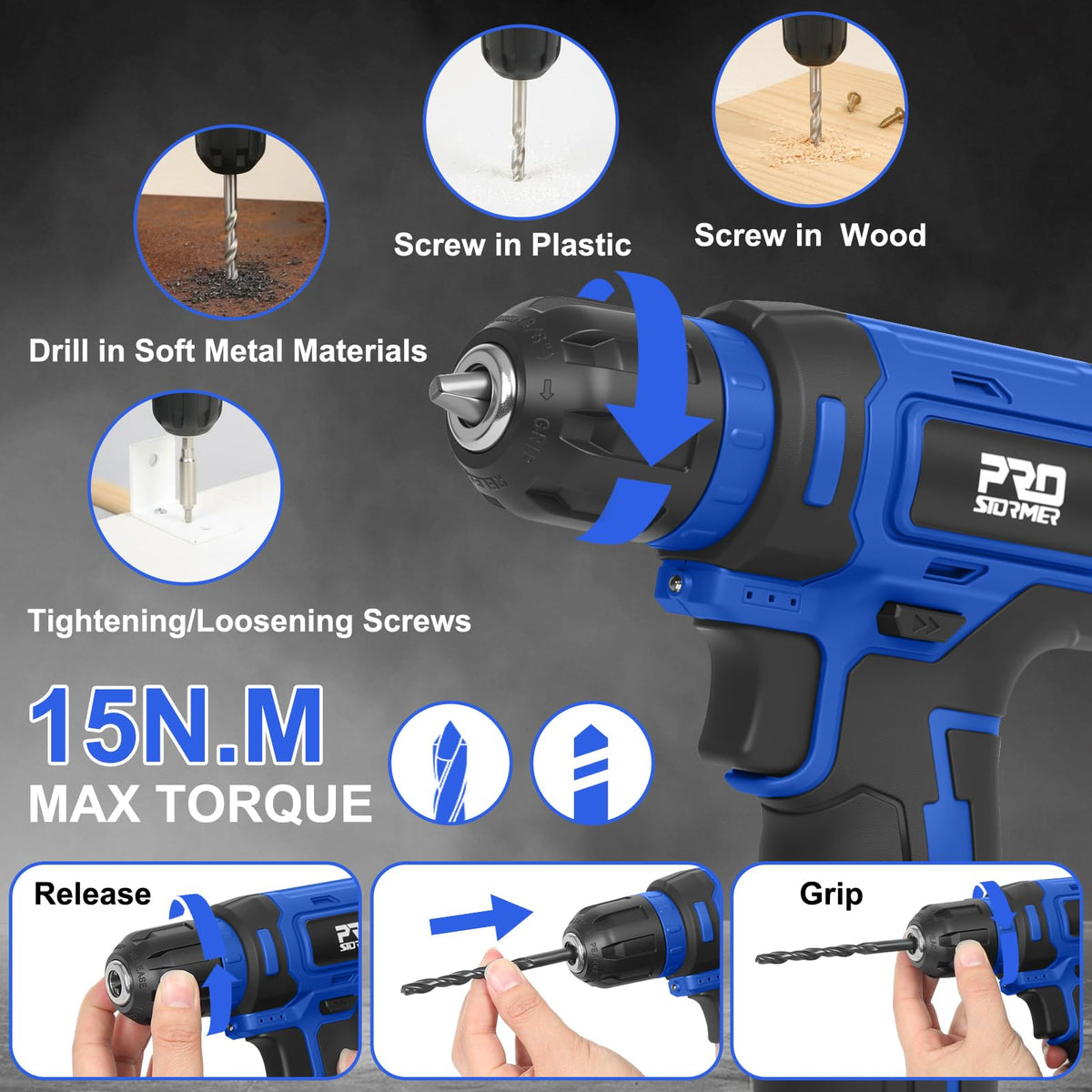 Prostormer 369 Piece Drill Tool Sets Combo Kit Blue - Prostormer Official Imagery - 6