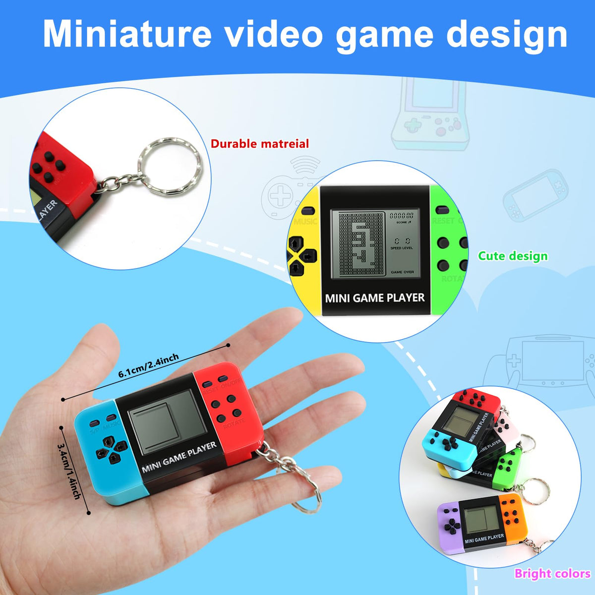 SSZS 12 Pcs Video Game Party Favors for Kids Mini Gaming - SSZS Official Imagery - 4