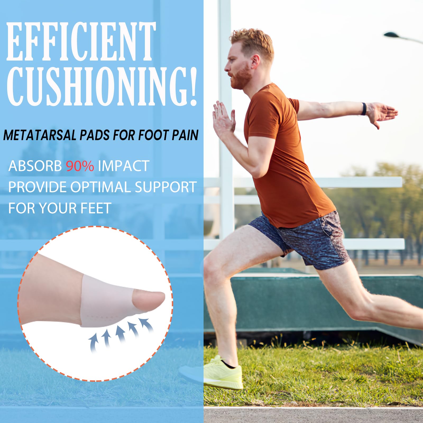 TASZOOS Gel Toe Separators 4 PCS – Metatarsal Pad Spacers