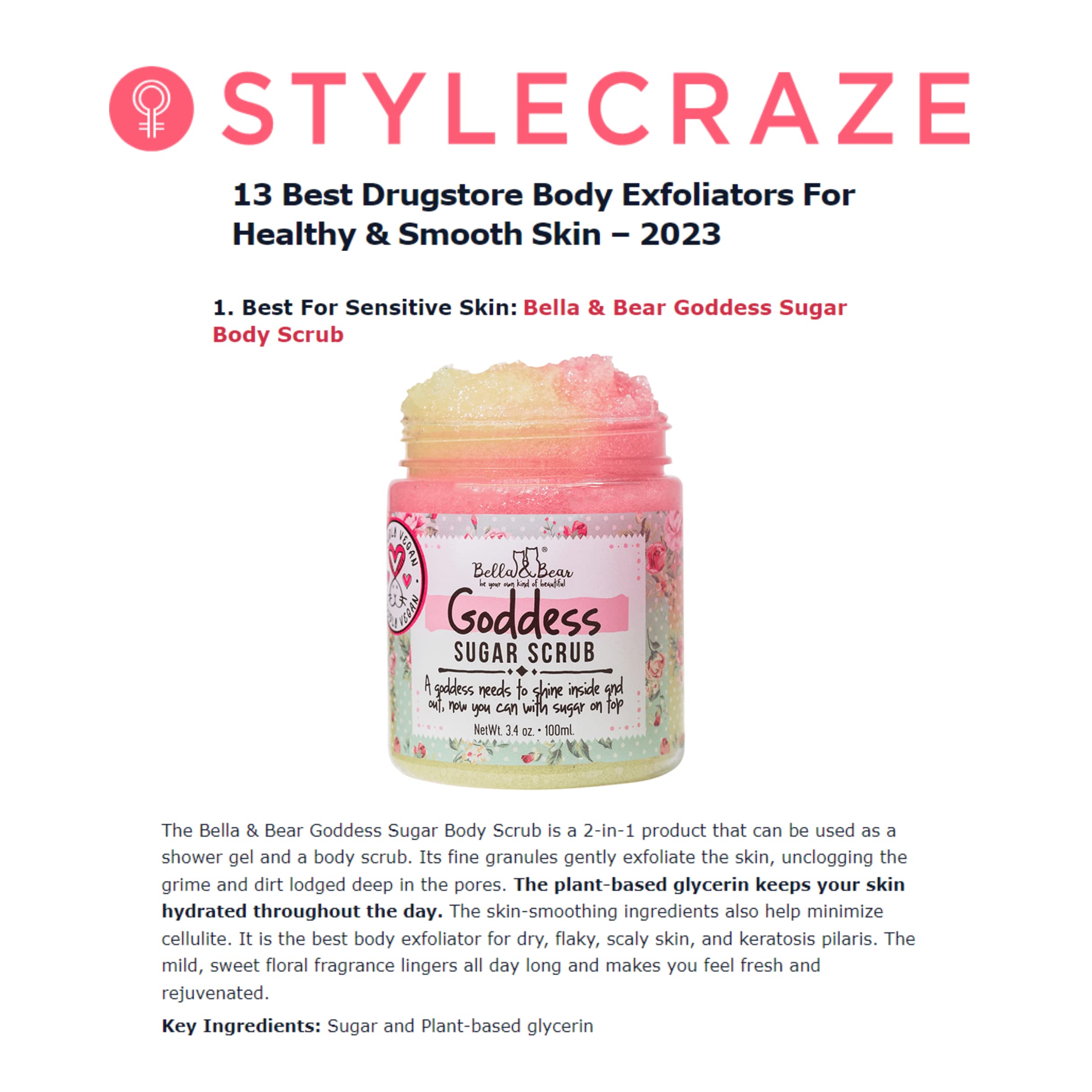 Bella and Bear Bella & Bear Goddess Sugar Scrub - Travel Size Vegan 3 - Bella and Bear Official Product View 3
