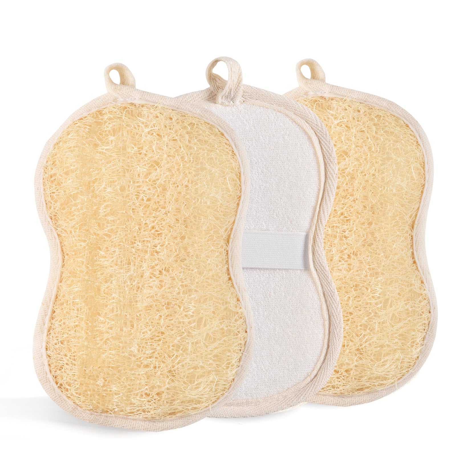 YEMTAL Natural Loofah Exfoliating Body Scrubber, Bath Luffa Sponge, Loofas Body - YEMTAL Official Product View 1