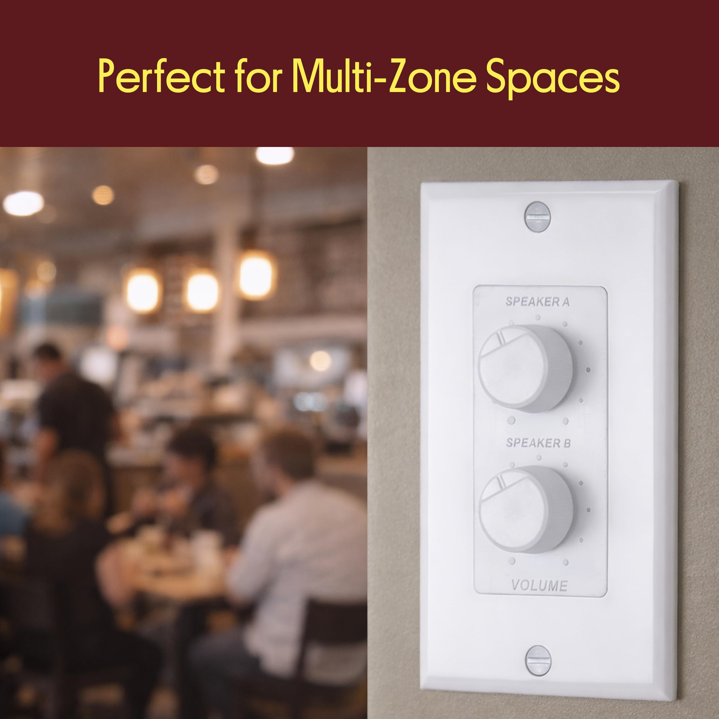 In Wall Speaker Volume Control - Home Audio Smart 2-Channel A/B D by Pyle - Angle View 7