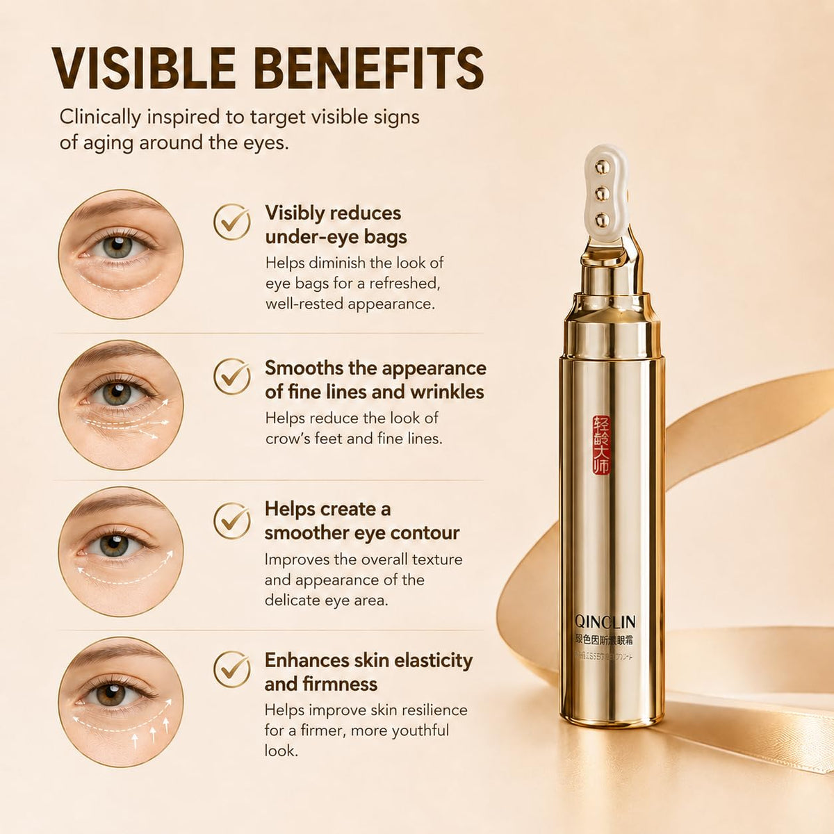 QINGLIN Anti Wrinkle Caffeine Under Eye Creams for Puffiness - QINGLIN Official Imagery - 5