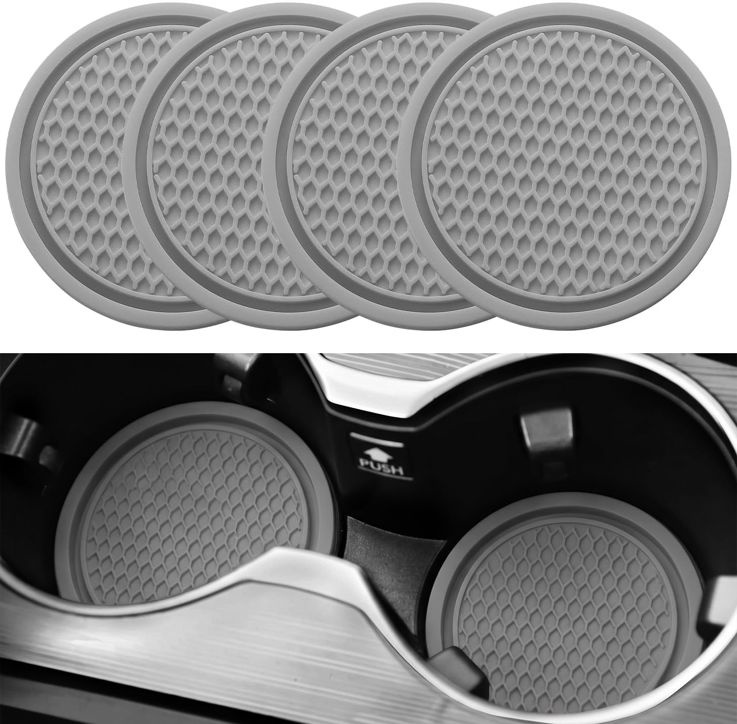 SINGARO Car Cup Coaster, 4PCS Universal Non-Slip Cup Holders Embe - SINGARO Official Product View 7