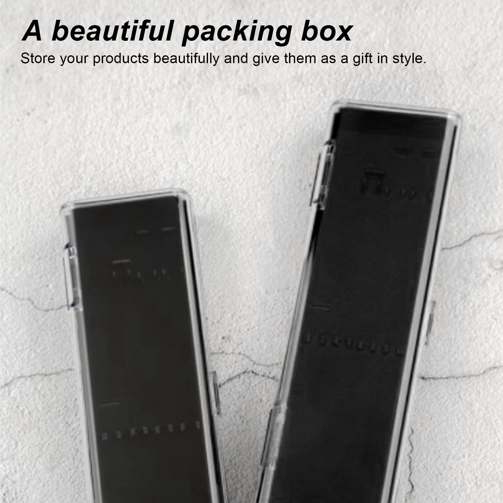 Nail Polish Organizer Case | ABS Tweezer Storage Box with Snap Lock | Fits 6-10 Tools for Salon, Travel, Home | Crystal Clear Lid, Matte Base, 13x4x1.5cm