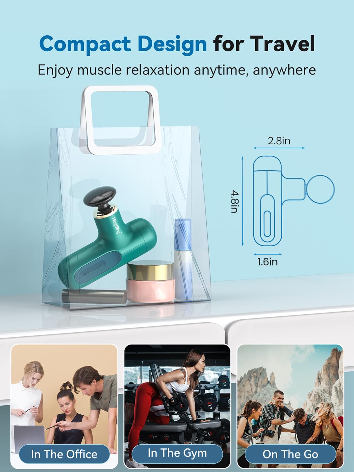 Super Mini Massage Gun Percussion Deep Tissues Muscle - HEYCHY Official Imagery - 6