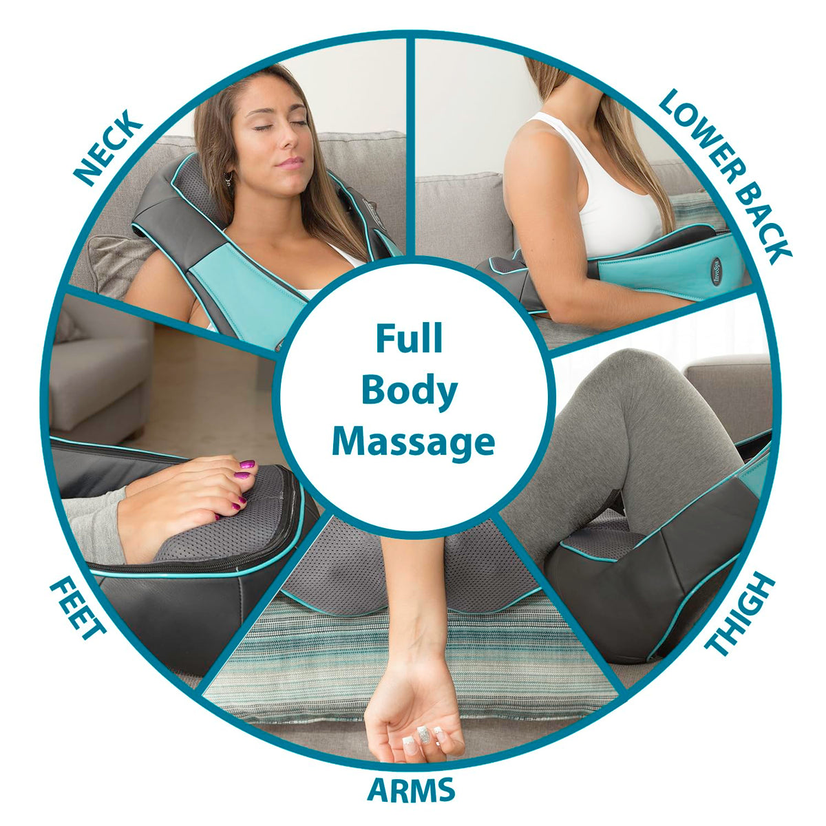 InvoSpa Shiatsu Neck and Back Massager with Heat - InvoSpa Official Imagery - 5