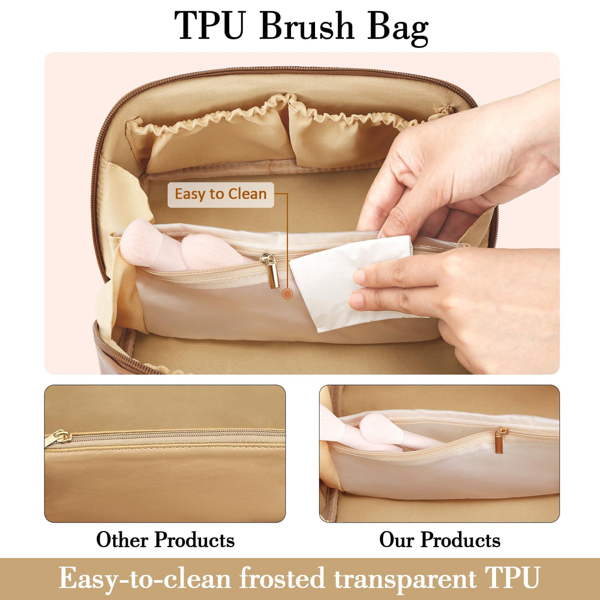 Initial Makeup Bag Personalized Gift for Women Teen Girls - CLOUDWINGS Official Imagery - 8