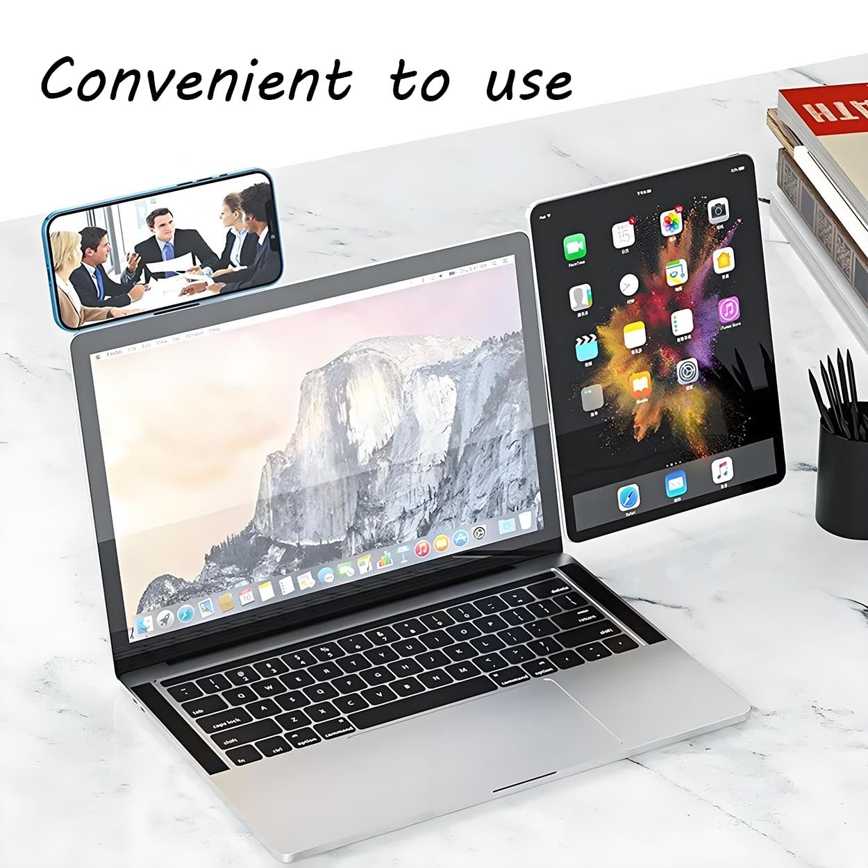 TsuvyXeg Phone Holder Magnetic Stand Bracket Adjustable Computer Monitor Side Mount for Laptop Desktop