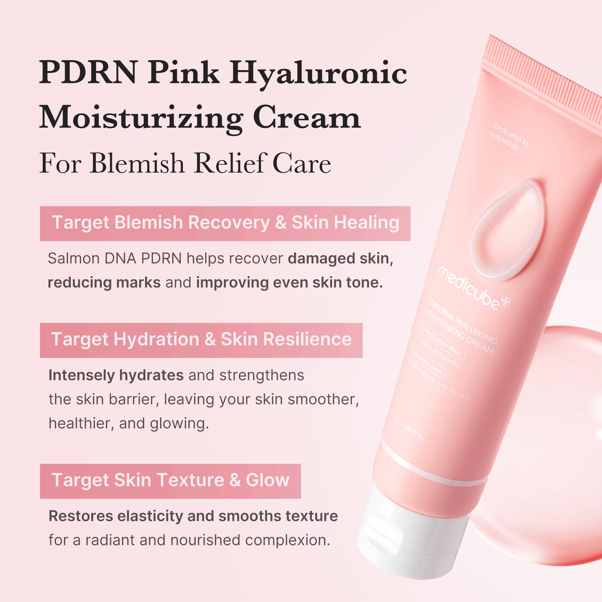medicube Salmon DNA PDRN Pink Hyaluronic Moisturizing Cream - medicube Official Product View 3